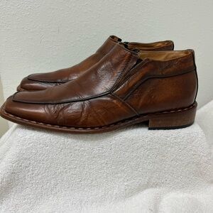 Romano Sicari Men's Brown Leather Slip On Dress Shoes Made in Italy